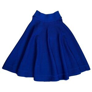 SCANLAN THEODORE Crepe Knit Cobalt Blue Circle Skirt $450 NWT S